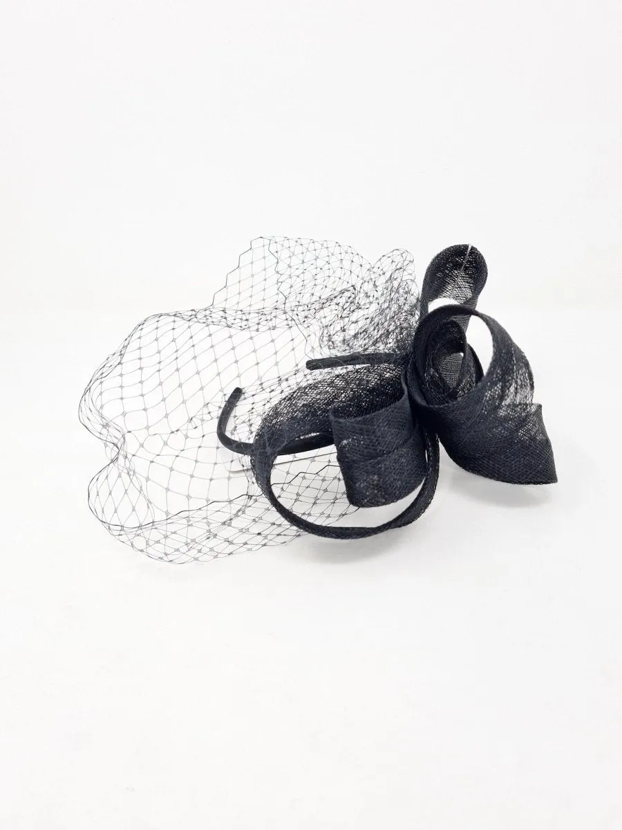 Black Looped Net Hairband Fascinator