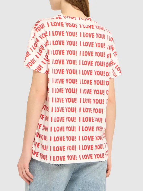 Blumarine   Printed jersey short-sleeved t-shirt 