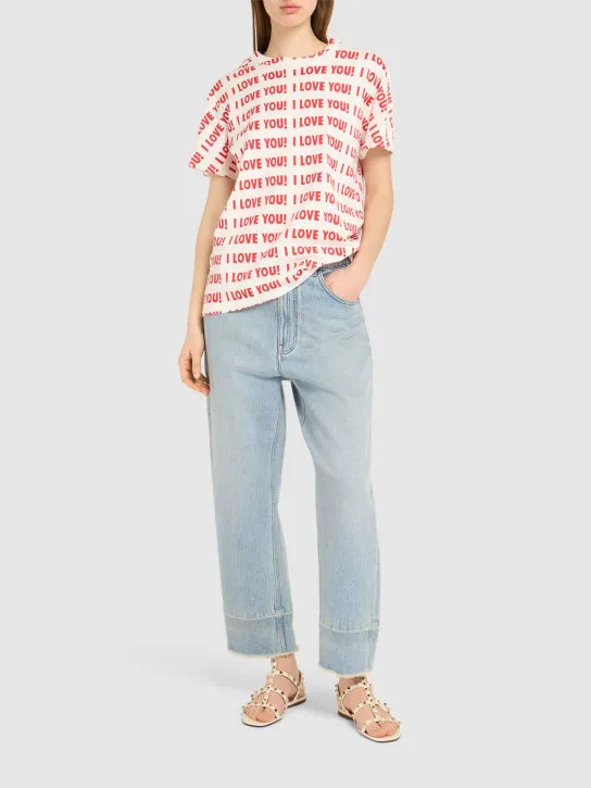 Blumarine   Printed jersey short-sleeved t-shirt 