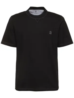 Brunello Cucinelli   Brunello Cucinelli cotton logo t-shirt 
