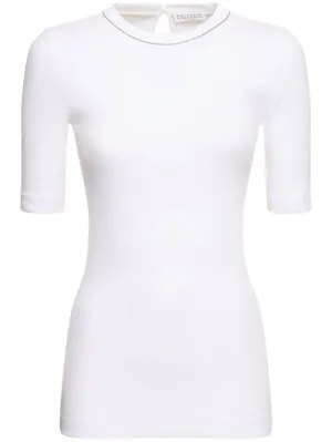 Brunello Cucinelli   Jersey 3/4 sleeve t-shirt 