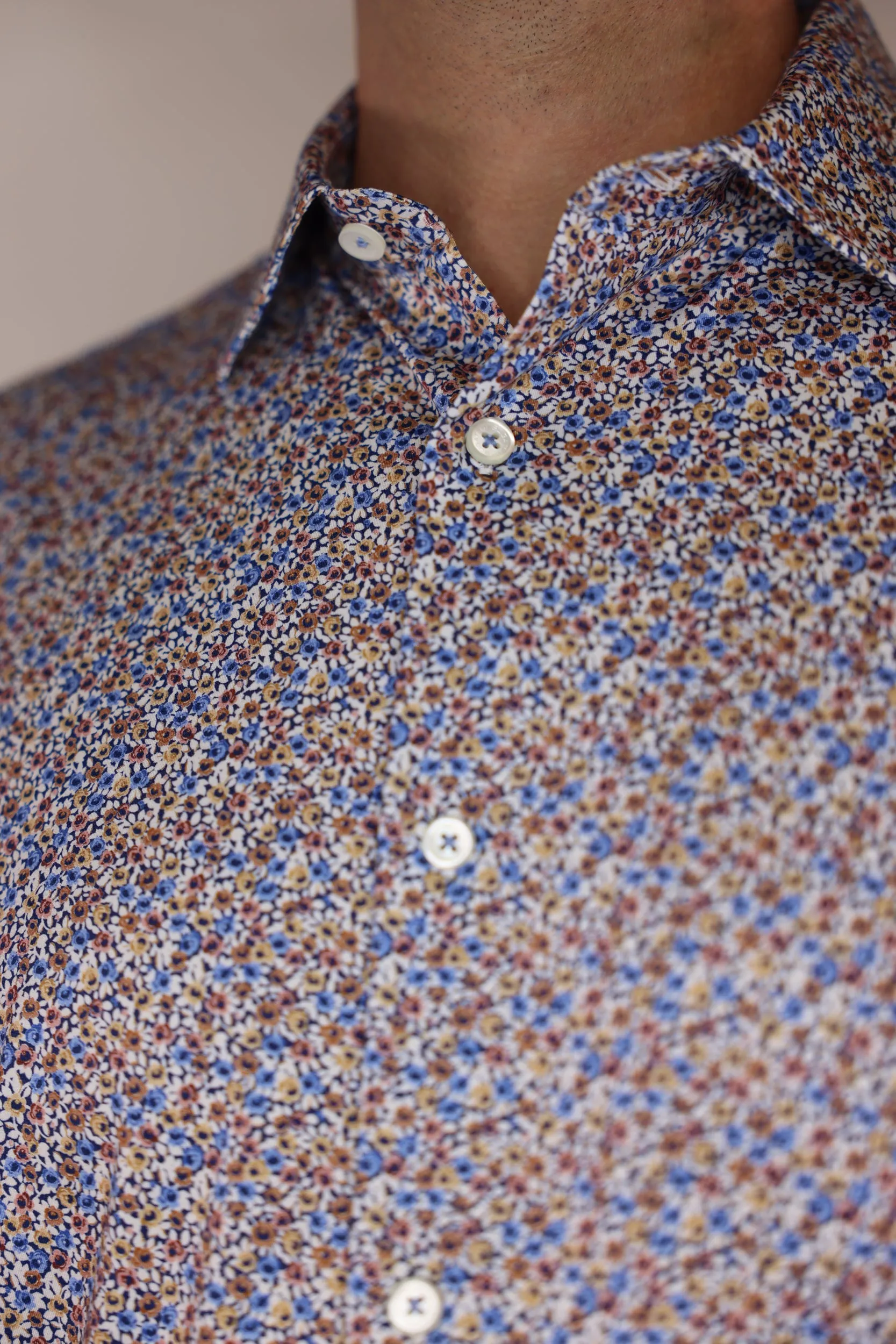 Bugatchi OoohCotton Stretch Floral Print Shirt