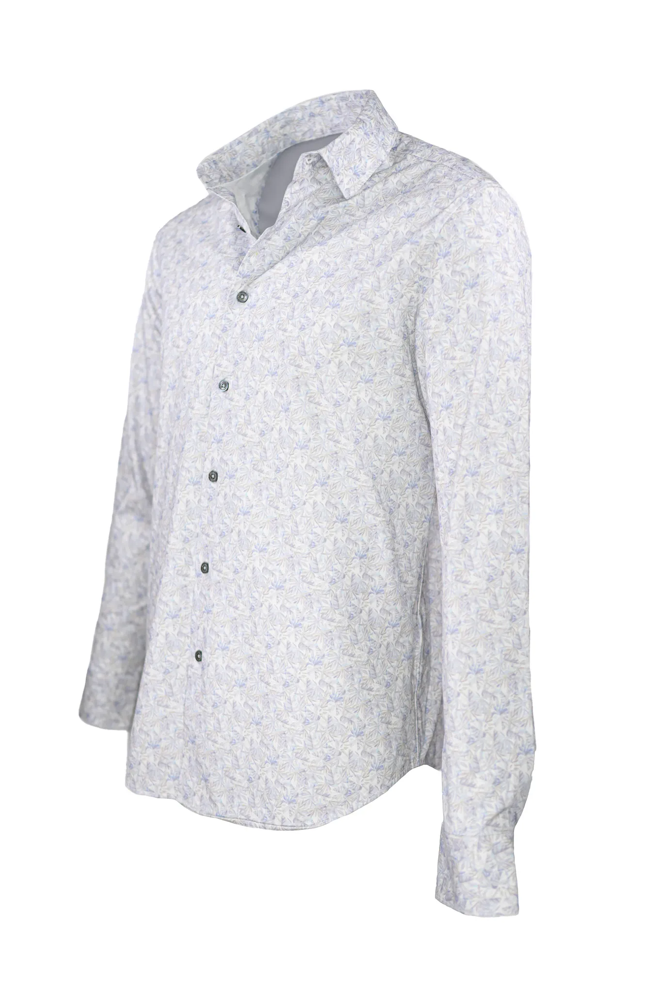 Bugatchi OoohCotton Stretch Palm Print Shirt