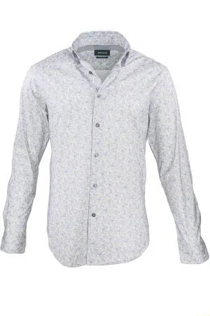 Bugatchi OoohCotton Stretch Palm Print Shirt
