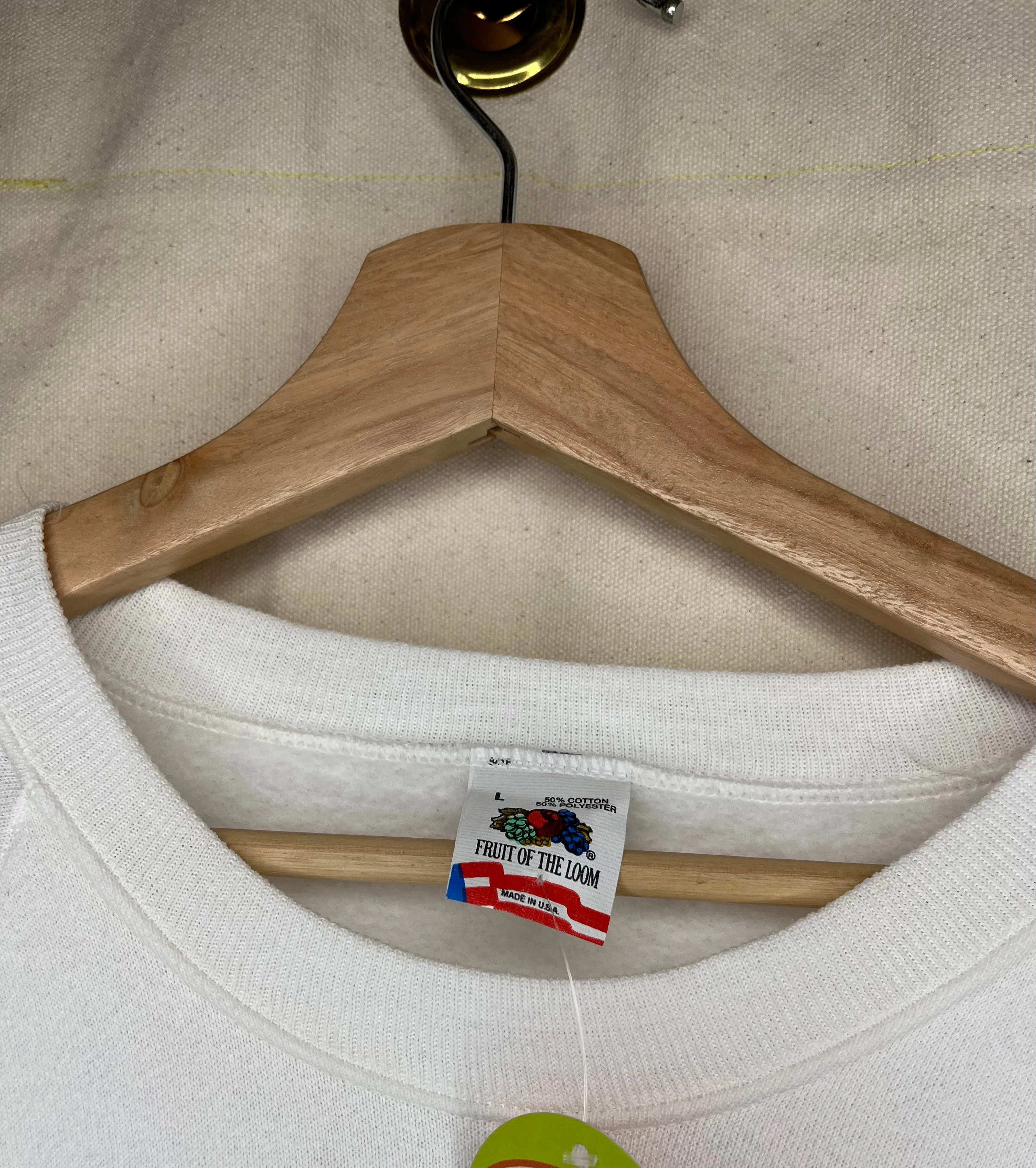Burdette Park Evansville White Crewneck: L