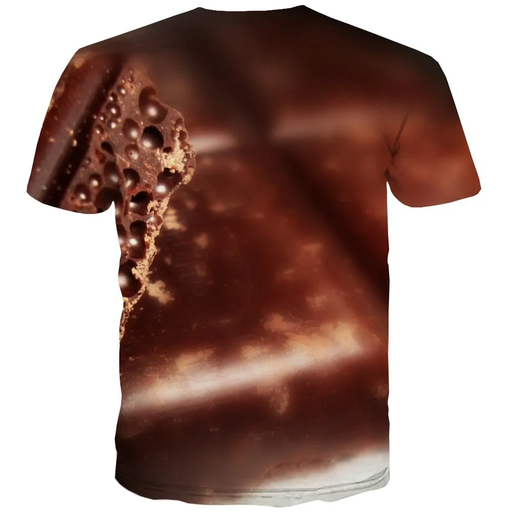 Chocolate T-shirt Men Brown Tshirt Printed Delicious T-shirts 3d Bitter T shirts Funny
