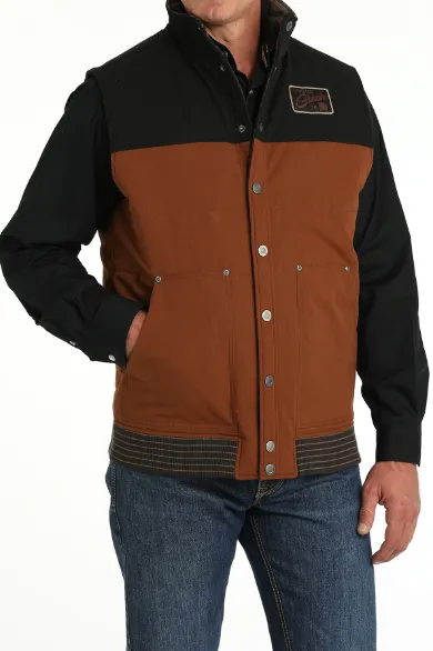 Cinch Men's Brown & Black Aztec Print Reversible Vest MWV1910001