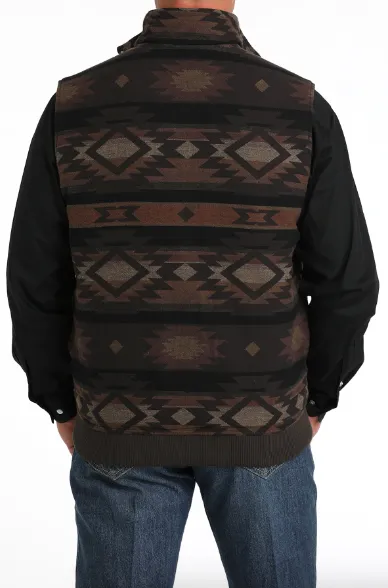 Cinch Men's Brown & Black Aztec Print Reversible Vest MWV1910001