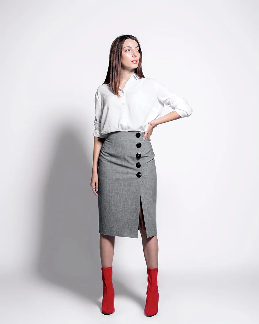 Classic Pencil Skirt - Grey
