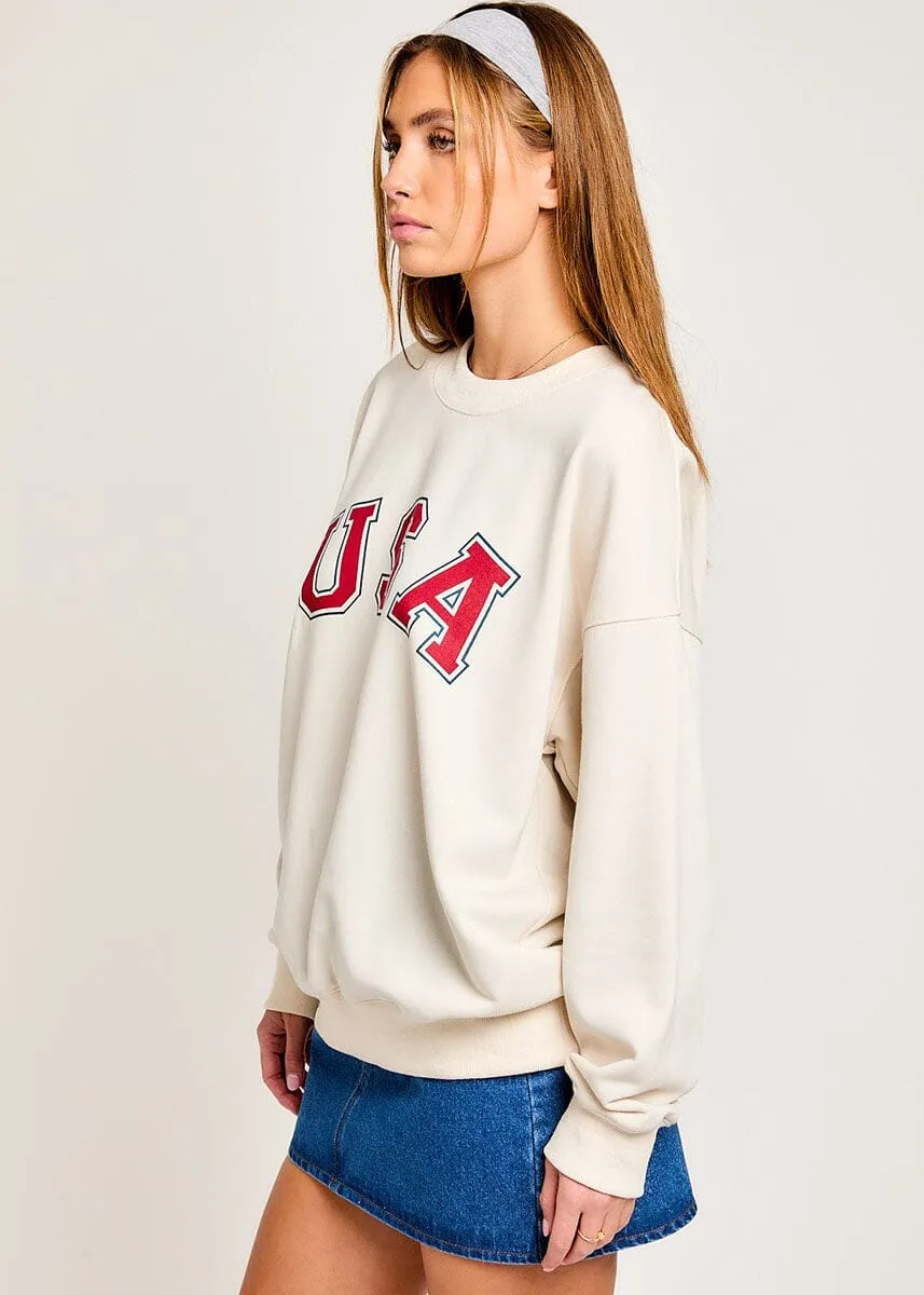 Collegiate USA Sweatshirt - Ivory