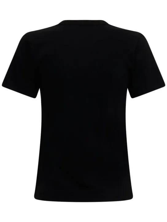 Comme des Garçons Play   Embroidered red heart cotton t-shirt 