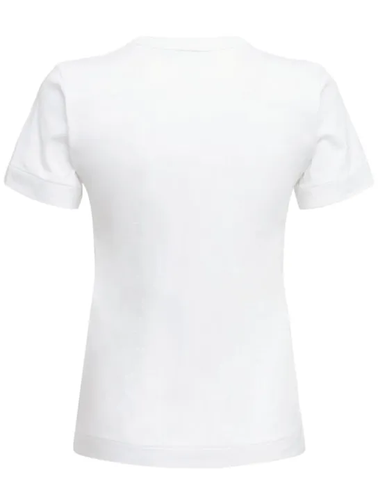 Comme des Garçons Play   Embroidered red heart cotton t-shirt 