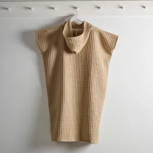 Cotton Poncho | Waffle | Adult Poncho | Sand