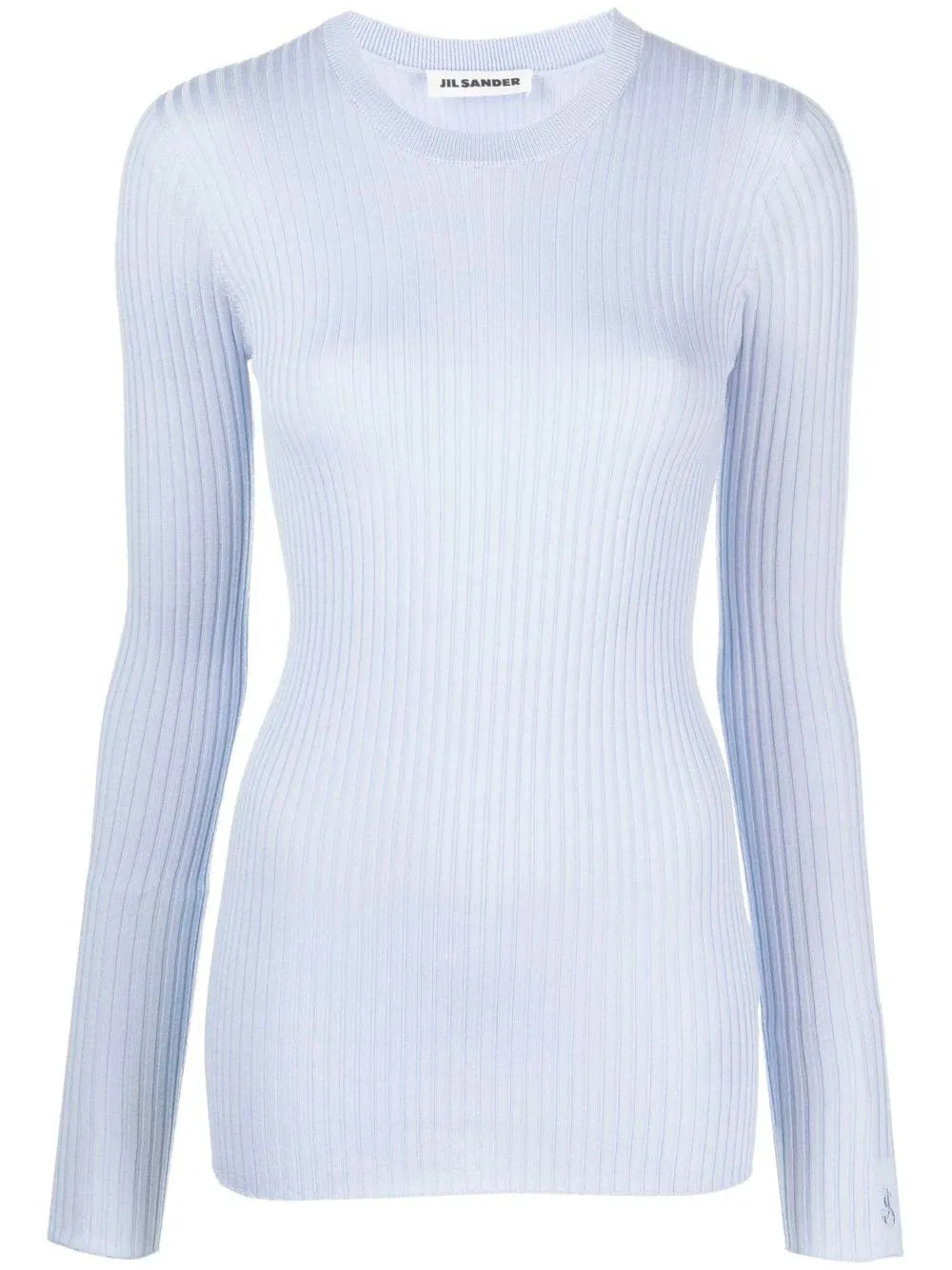 Crew-neck ribbed-knit jumper