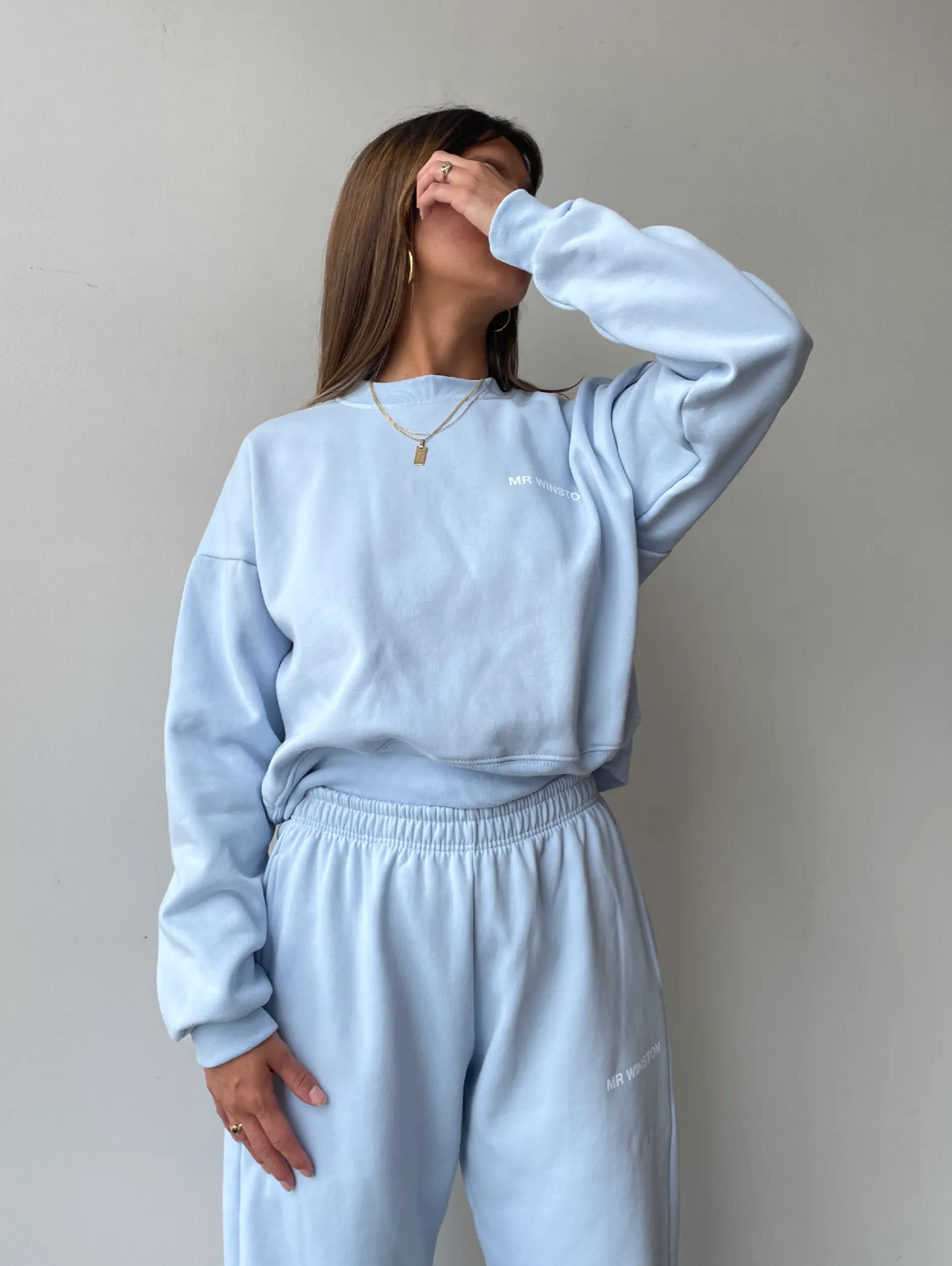 Cropped Baby Blue Crewneck