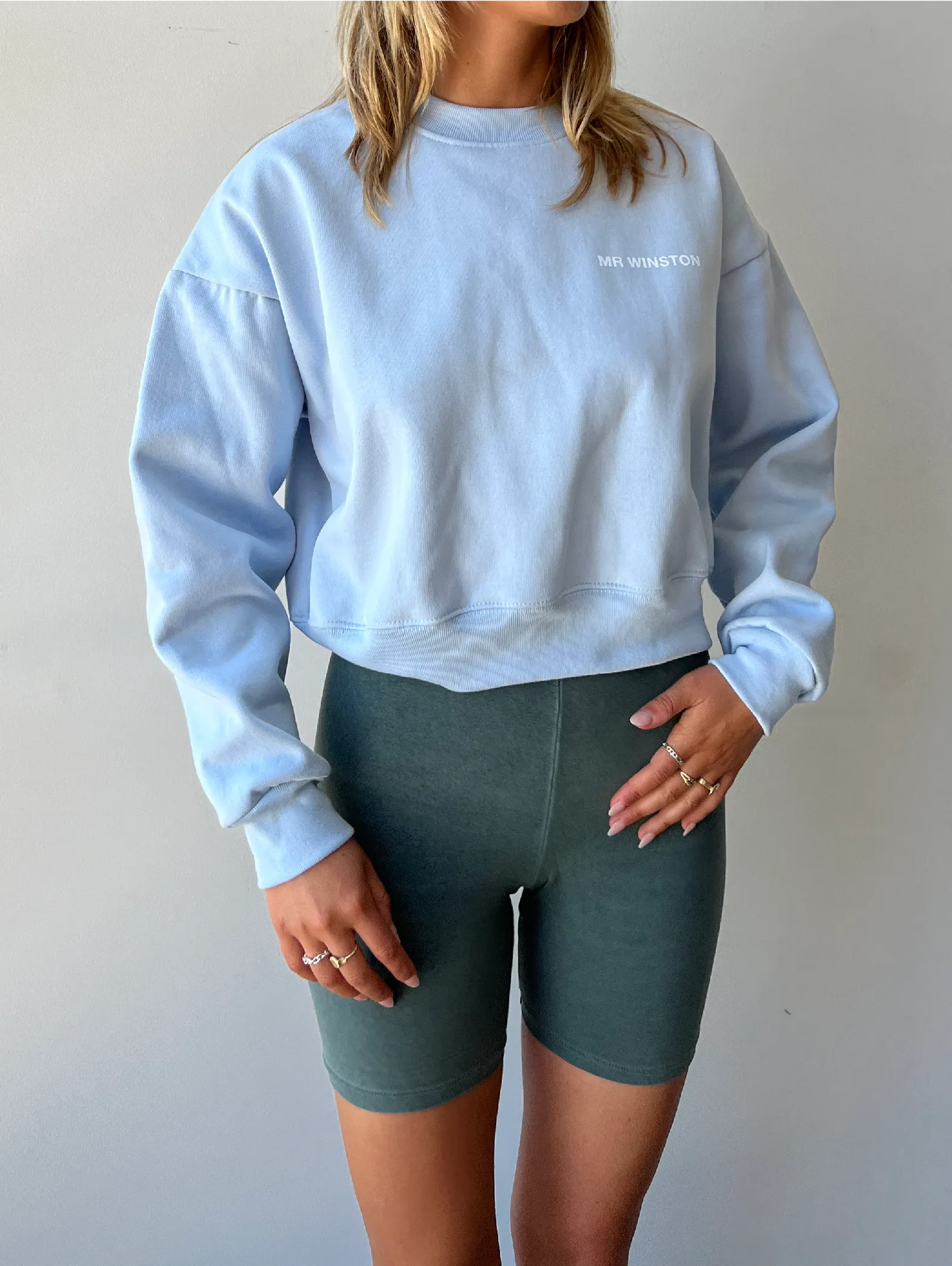 Cropped Baby Blue Crewneck