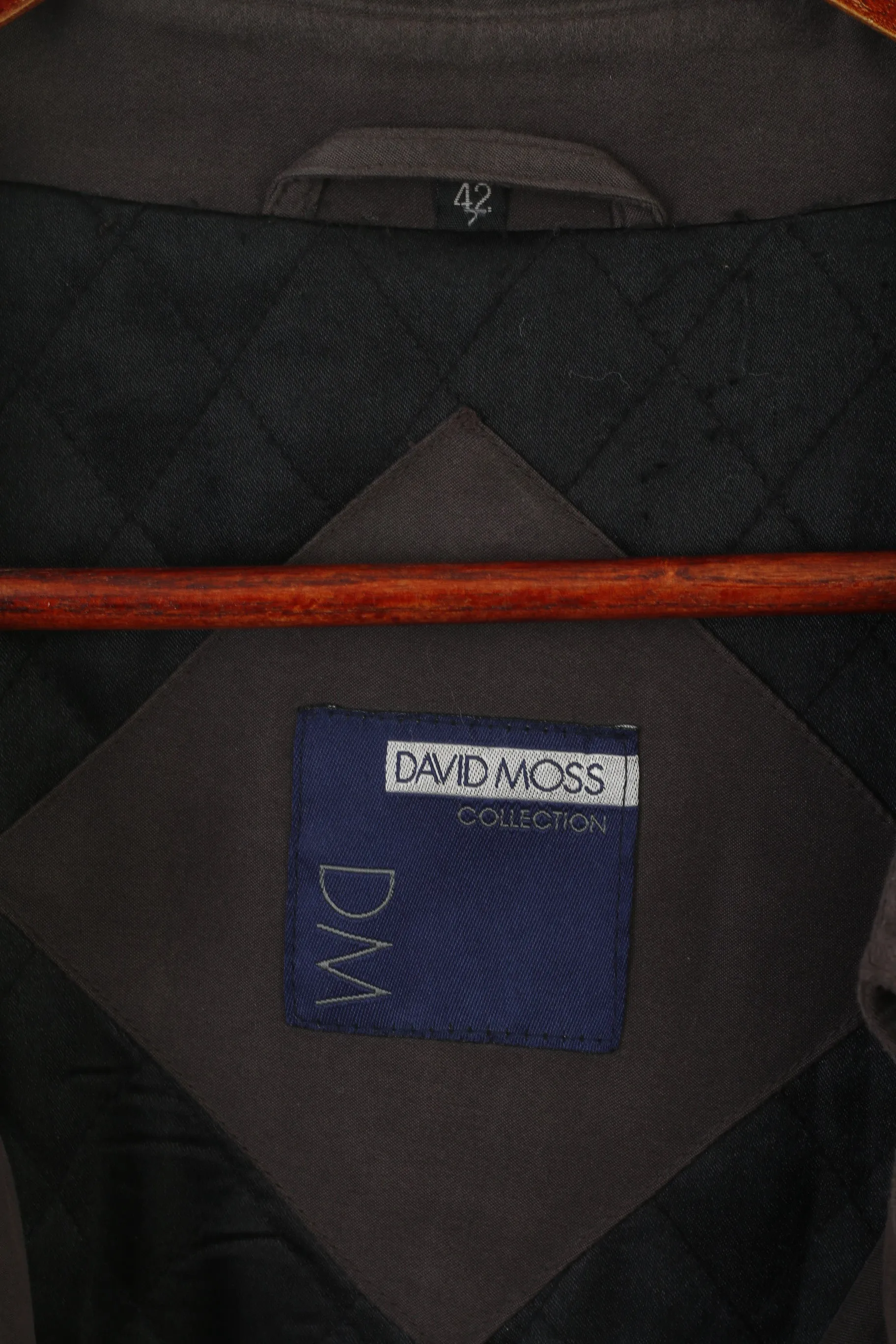 David Moss Men 42 L Coat Gray Plum Lightweight Classic Vintage Single Breasted