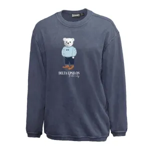Delta Upsilon Navy Sandwash Bear Crewneck