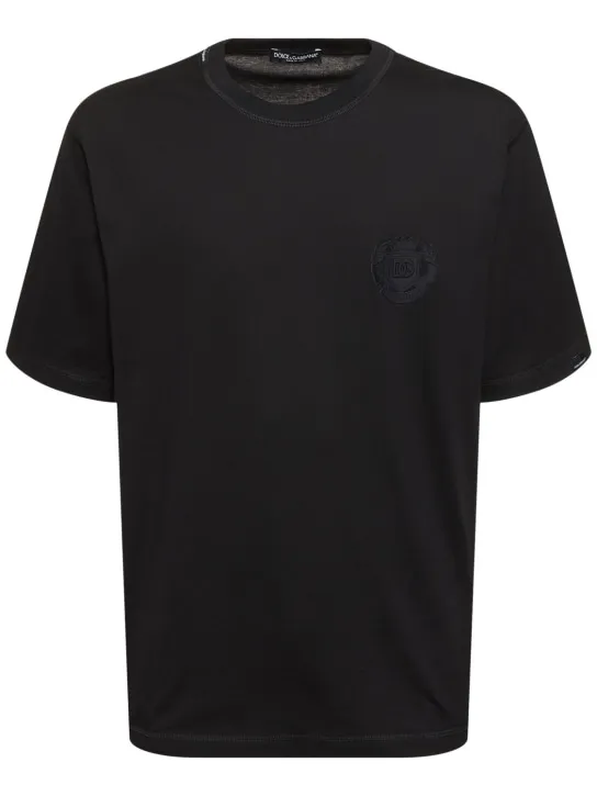 Dolce&amp;Gabbana   Cotton jersey tonal logo t-shirt 