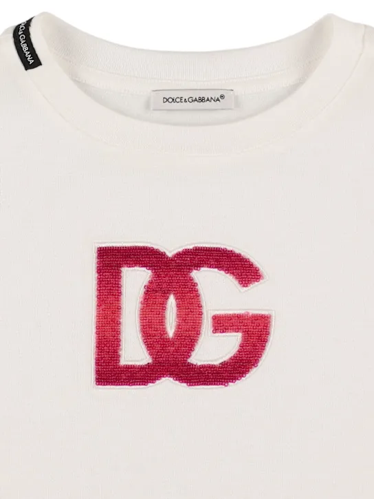 Dolce&amp;Gabbana   Embroidered cotton jersey t-shirt 