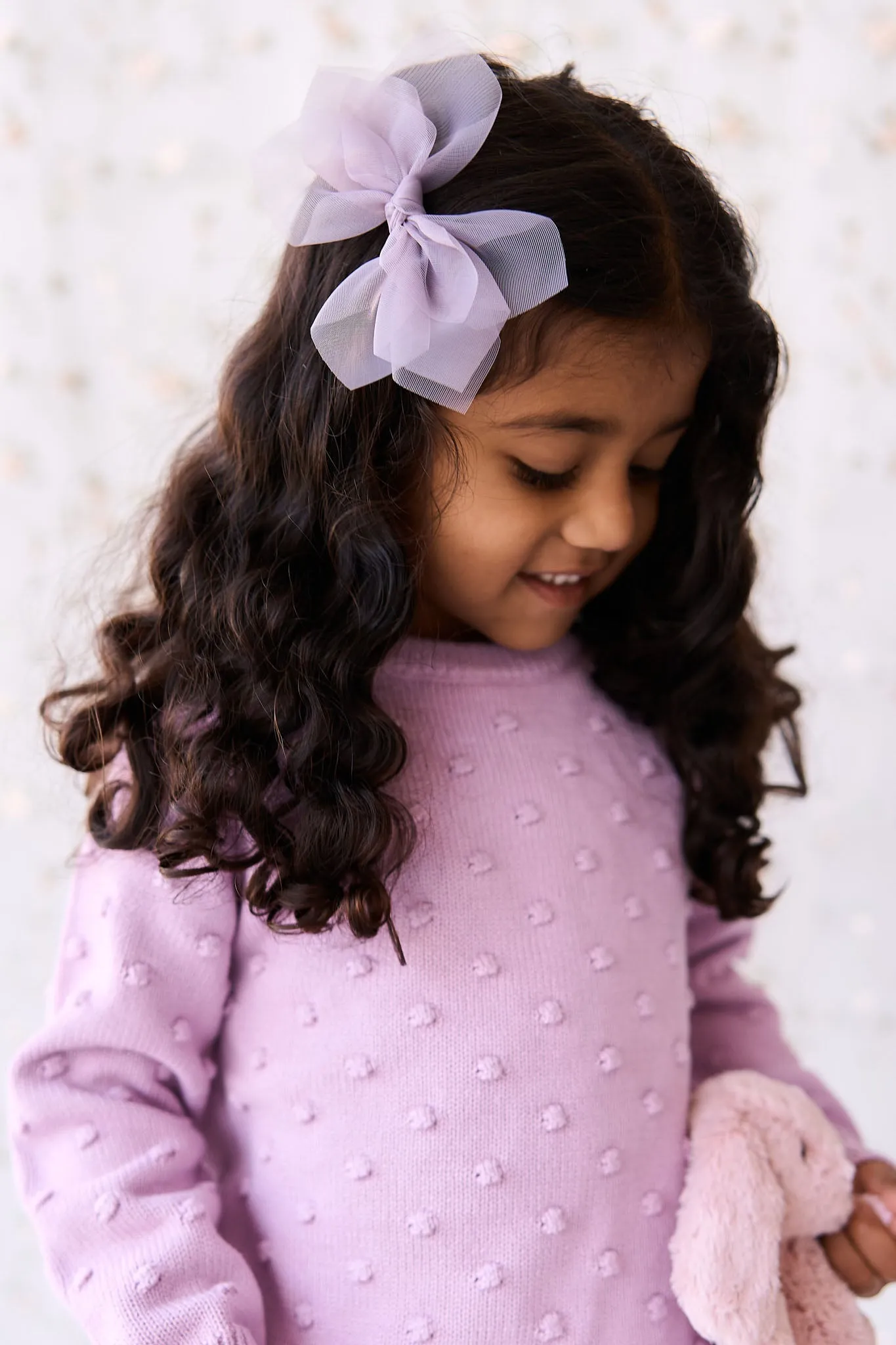 Dotty Knit Jumper - Lilac Blush