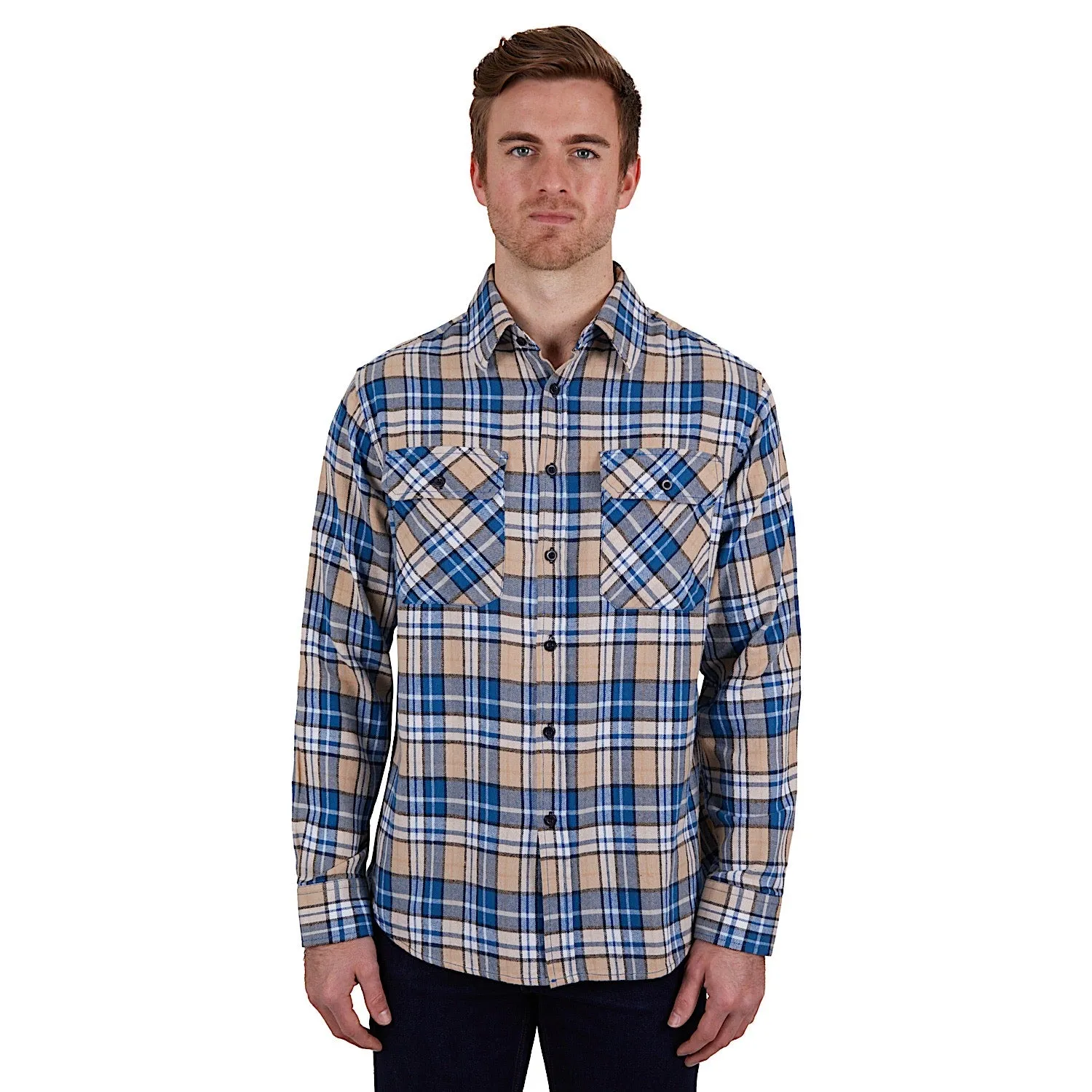 Dux-Bak Mens Lyle Thermal Long Sleeve Shirt Royal Blue
