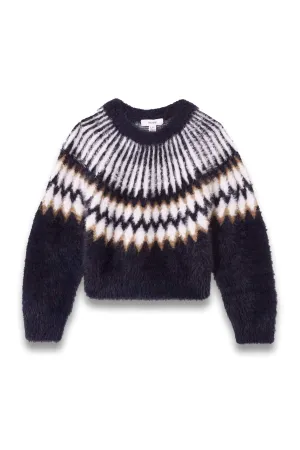 Fairisle Jumper With Alpaca Wool And Cashmere in Navy