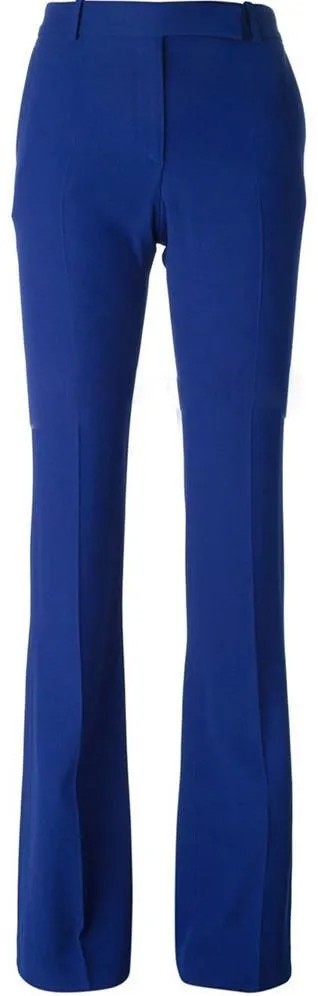 Flared-Leg Dress Pants-Blue