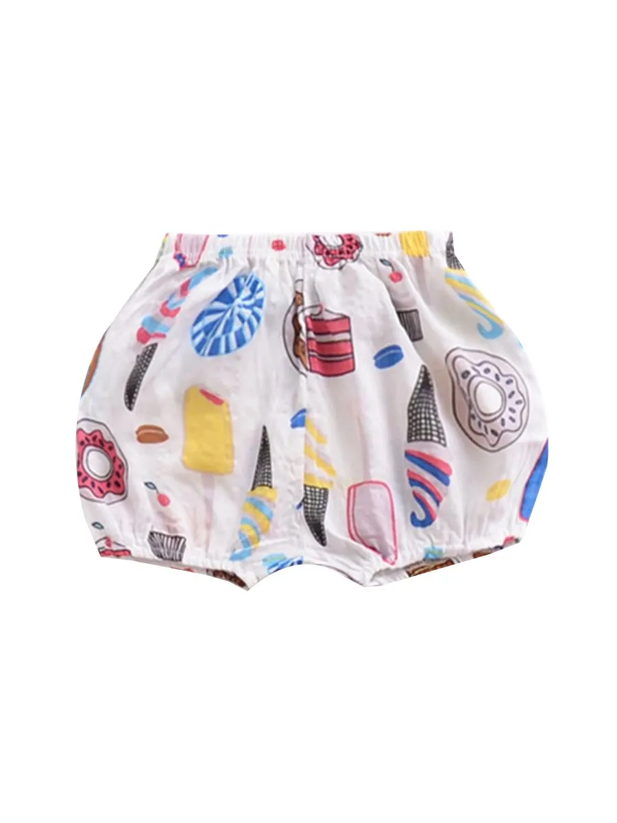 Floral Cartoon Print Infant Girls Boys Bloomers Baby Summer Shorts