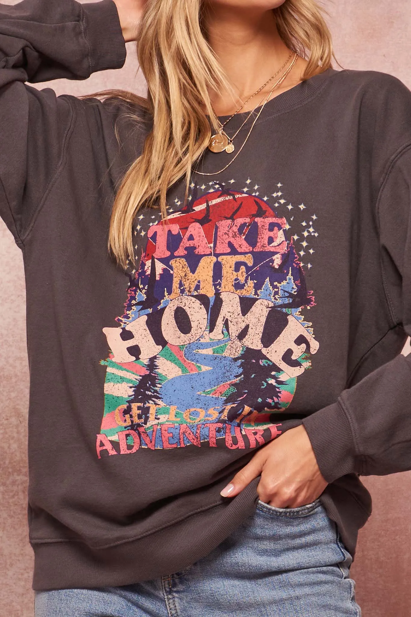 Forest Adventure Garment-Dyed Graphic Sweatshirt