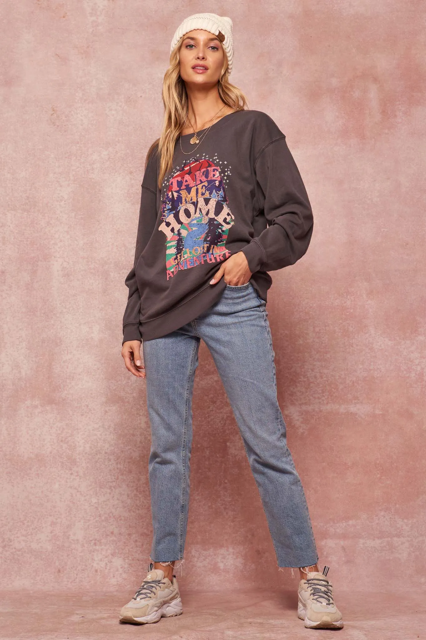 Forest Adventure Garment-Dyed Graphic Sweatshirt
