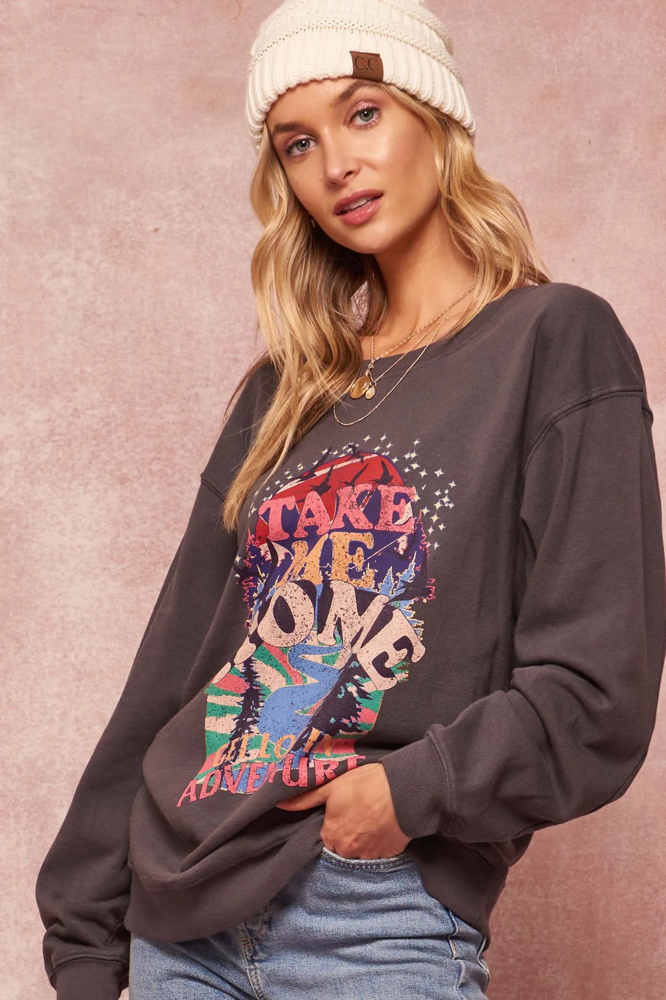 Forest Adventure Garment-Dyed Graphic Sweatshirt