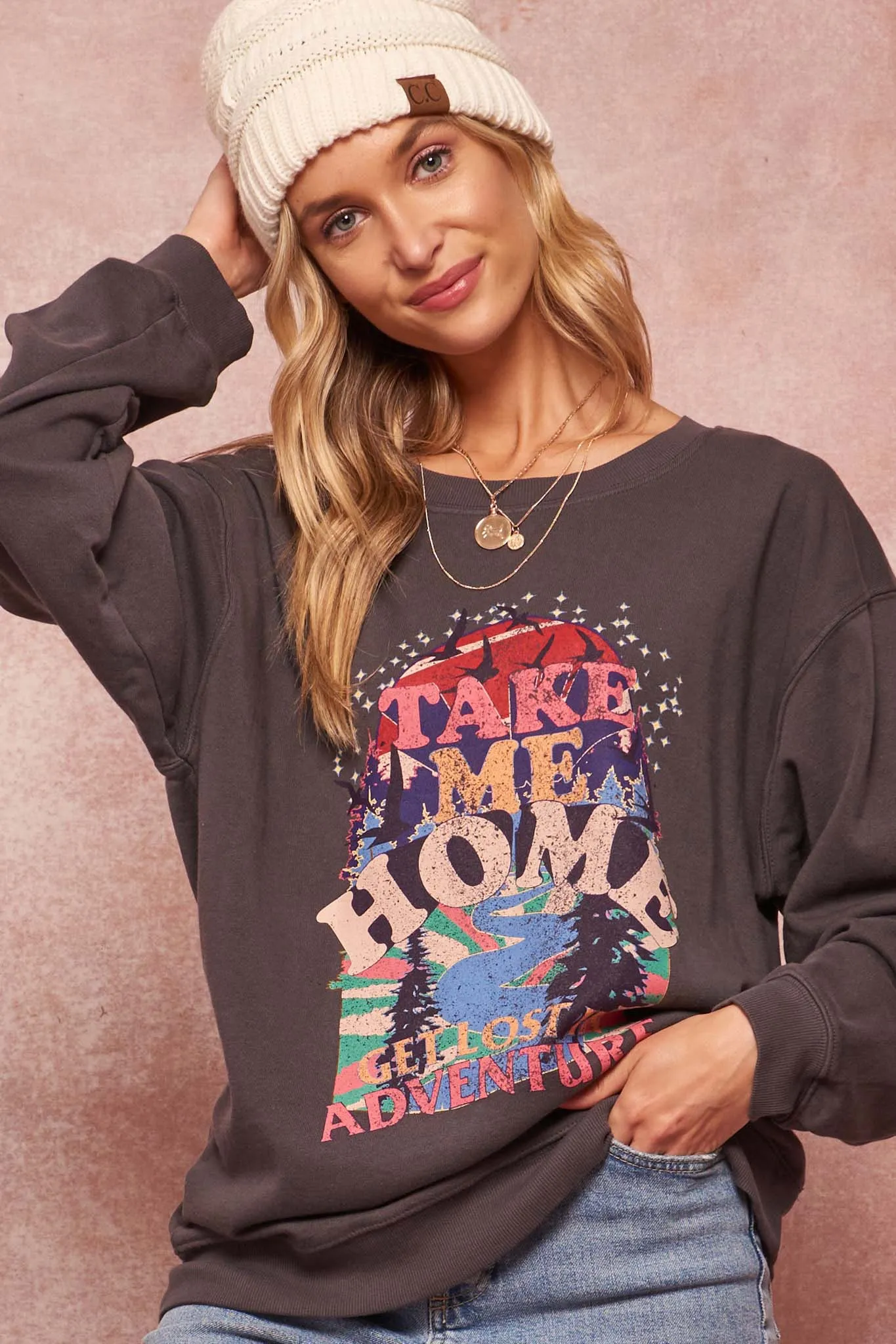 Forest Adventure Garment-Dyed Graphic Sweatshirt