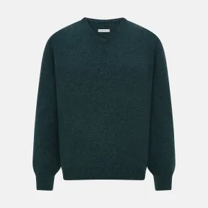 Forest Green Cashmere V-Neck Jumper