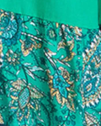 Frankie Frill Top  | Emerald Paisley