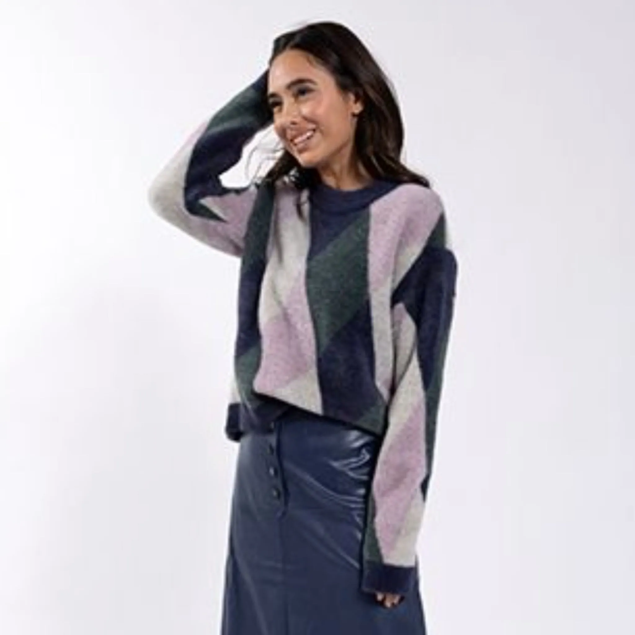 Fuzzy Diamond Sweater