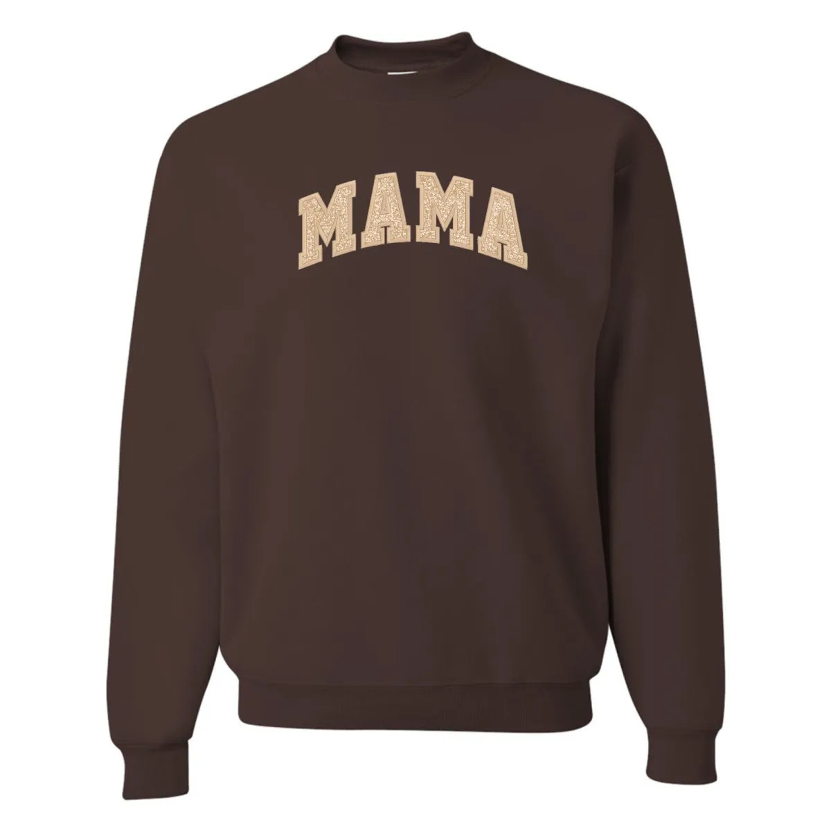 Glitter Embroidery ‘Mama’ Crewneck Sweatshirt