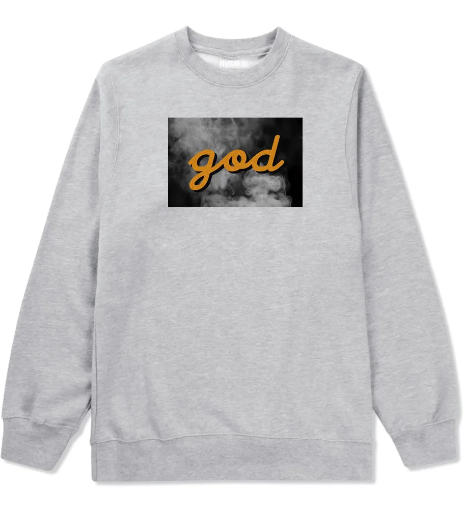 God Up In Smoke Puff Goth Dark Crewneck Sweatshirt