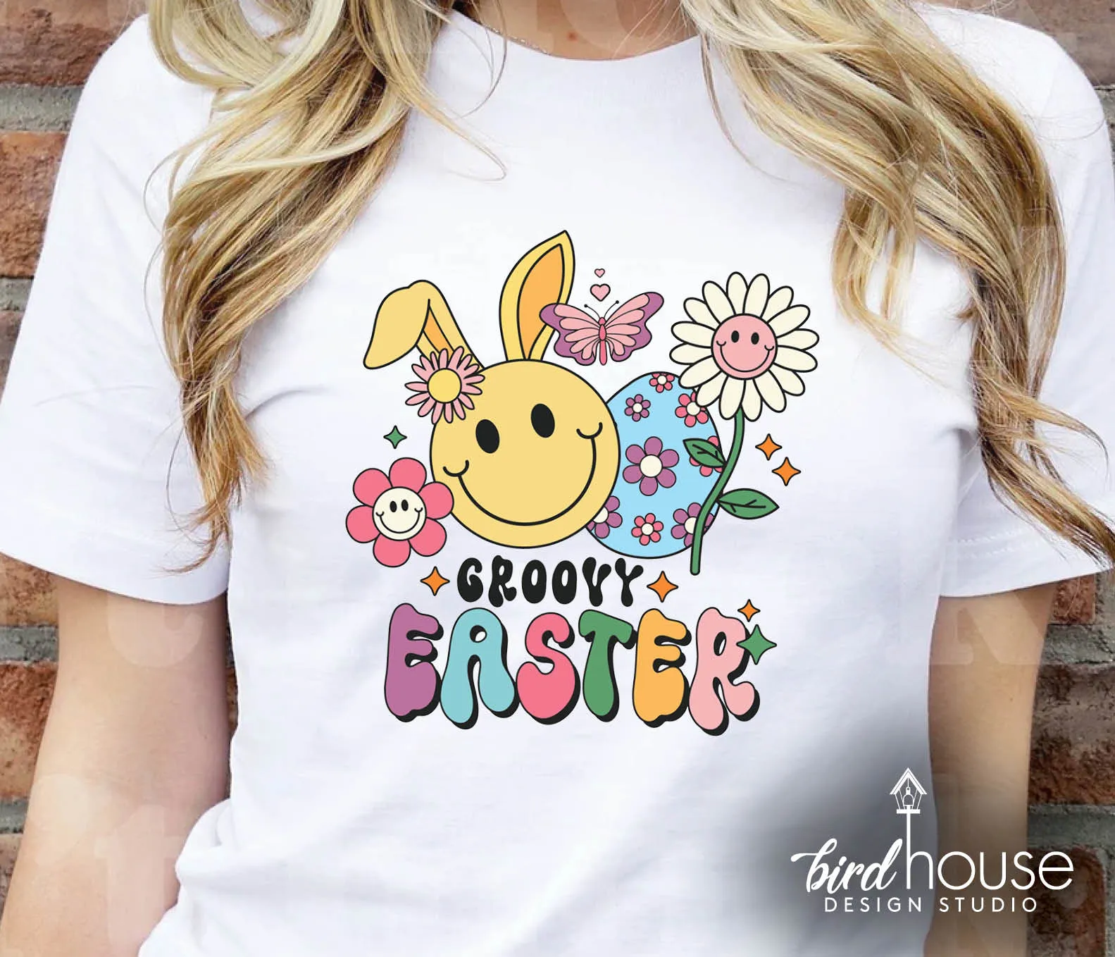 Groovy Retro Shirt, Cute Easter Graphic Tee