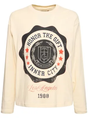 Honor the Gift   HTG seal logo cotton long sleeve t-shirt 
