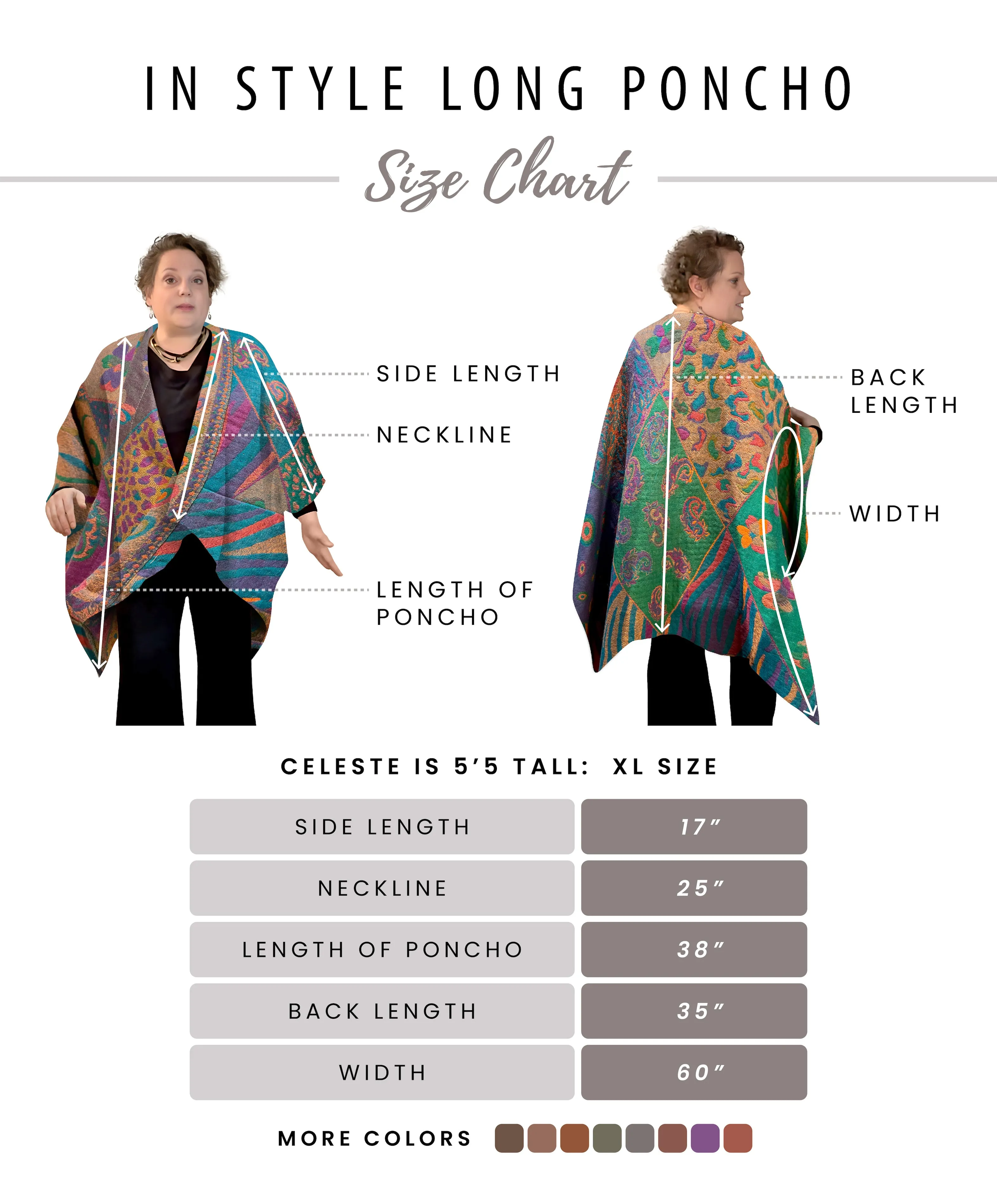 In Style Regular Poncho in Reversible Turquoise colors   Free Bag