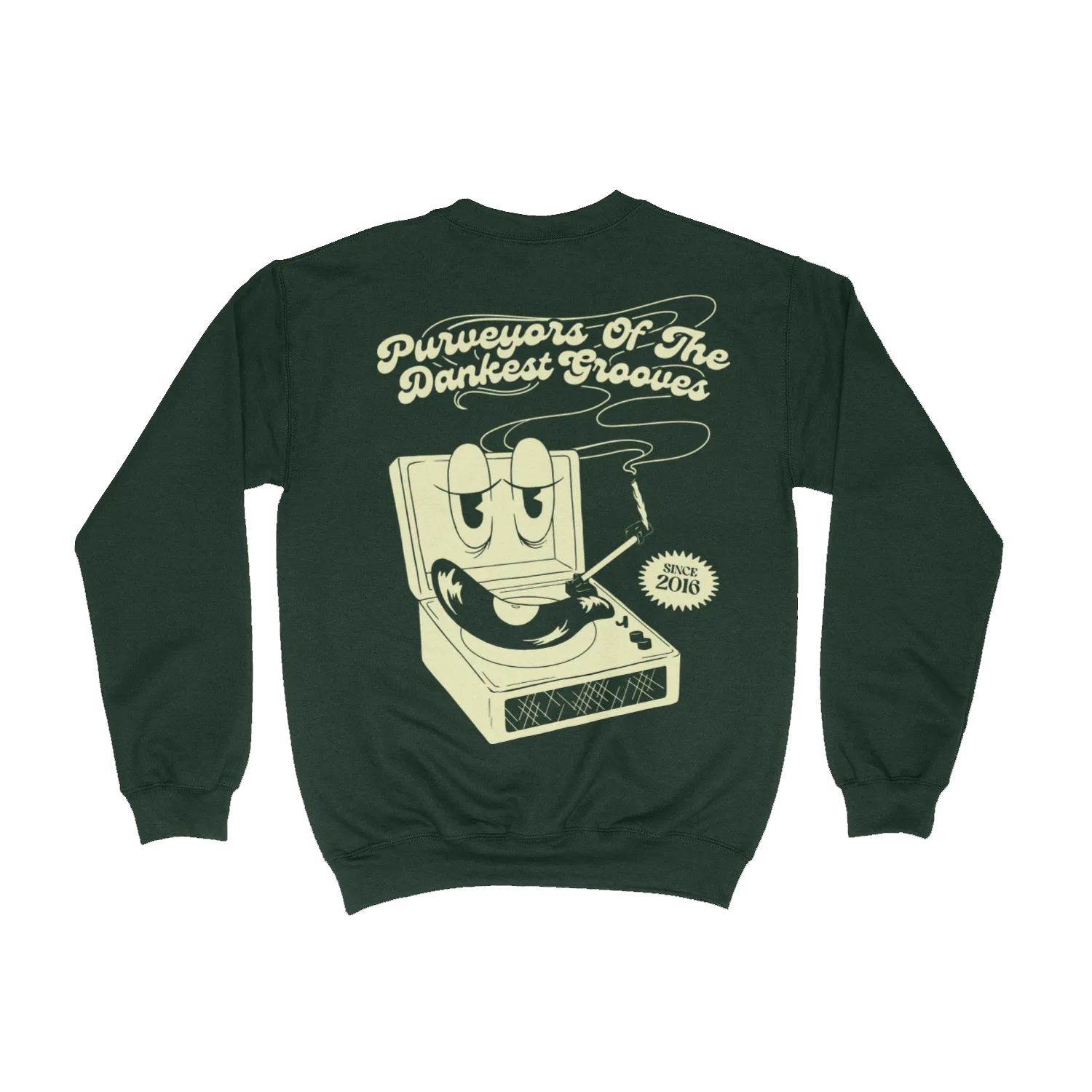 Jazz Dispensary "Dankest Grooves" Crewneck (Forest Green)