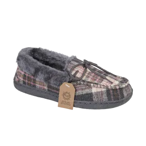 Jo & Joe Pembroke Pebble Tartan Womens Comfort Moccasin Slippers