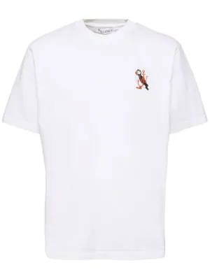 JW Anderson   Puffin embroidery cotton t-shirt 