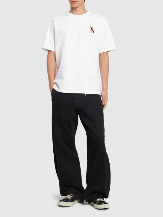JW Anderson   Puffin embroidery cotton t-shirt 
