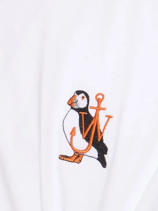 JW Anderson   Puffin embroidery cotton t-shirt 