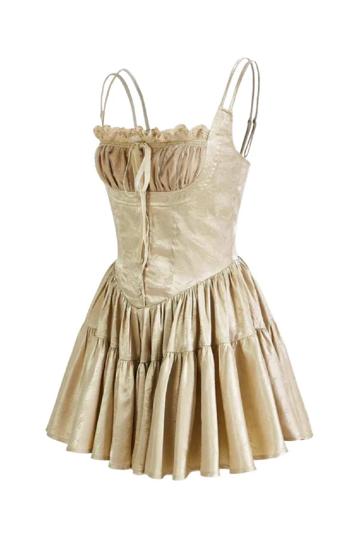 Kailey Pleated Mini Dress (Ivory White)