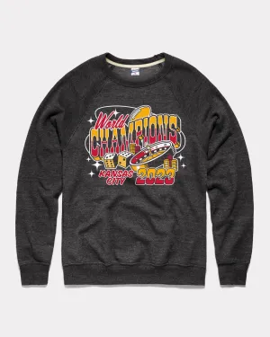 KC Football World Champs Casino Black Crewneck