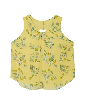 Kennedy Sleeveless Blouse | Yellow / Light Blue