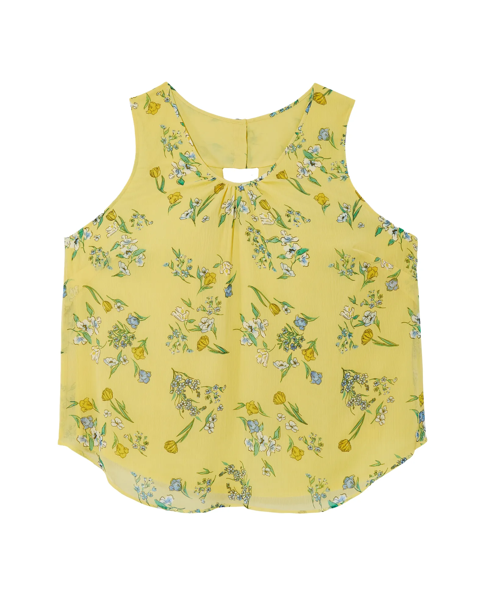 Kennedy Sleeveless Blouse | Yellow / Light Blue
